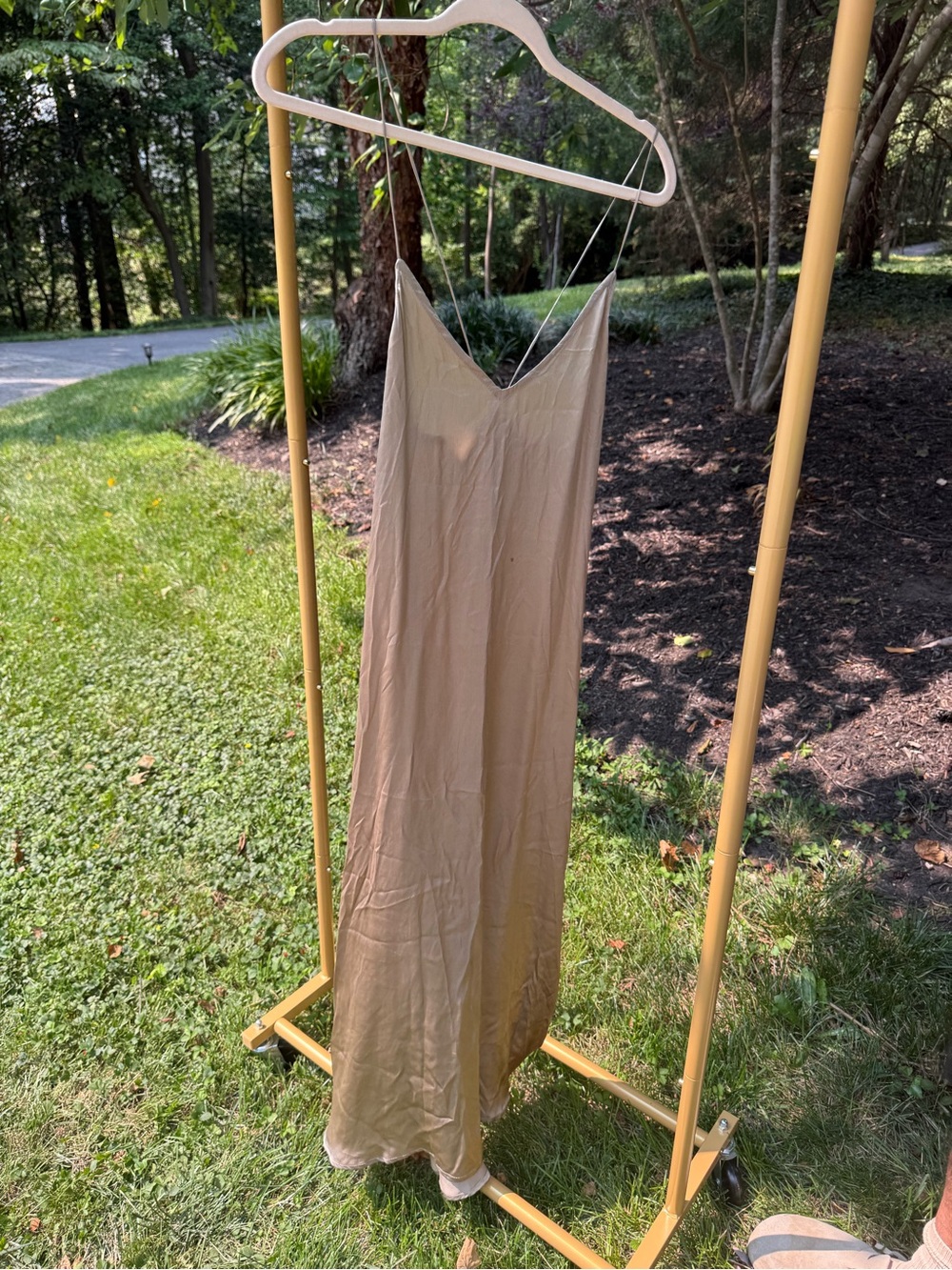 Bahhgoose Silk Slip Dress in Champagne - Picture 11 of 11